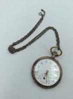 Große antike Taschenuhr mit Kette und sichtbarem Uhrwerk im, Nieuw