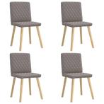 vidaXL Eetkamerstoelen 4 st draaibaar stof taupe, Verzenden, Nieuw