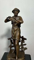 Figurale pendule - Brons, Marmer - 1850-1900, Antiek en Kunst, Antiek | Klokken