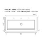 Badkamermeubel Boss & Wessing Pepper Acryl Wastafel Met, Huis en Inrichting, Ophalen of Verzenden, Nieuw