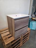 Badmeubel 60 x 45 x 67 cm hoog model grijs eiken met, Ophalen of Verzenden, Nieuw, Bad