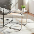 Bijzettafel Brosa 44x37x48 cm transparant en chroom [en.casa, Huis en Inrichting, Tafels | Bijzettafels, Verzenden, Nieuw