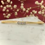 Gouden broche met diamant | 0,26 ct. (kanonsluiting), Sieraden, Tassen en Uiterlijk, Broches, Gebruikt, Overige kleuren, Ophalen of Verzenden