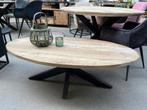 Ovale salontafels 3 kleuren met zwart metalen spinpoot