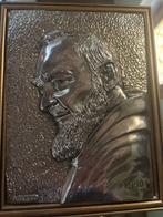 Spiegel met afgebeeld Padre Pio in zilver 925 - Antiek -