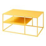 Salontafel Solund met plank 45x90x60 cm geel [en.casa], Huis en Inrichting, Tafels | Salontafels, Verzenden, Nieuw