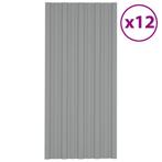 vidaXL Dakpanelen 12 st 100x45 cm gegalvaniseerd staal grijs, Doe-het-zelf en Verbouw, Dakpannen en Dakbedekking, Verzenden, Nieuw