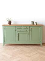 Groen dressoir | lichtgroen | kast | eiken | Vavivo, 150 tot 200 cm, Nieuw, Ophalen of Verzenden, Eikenhout