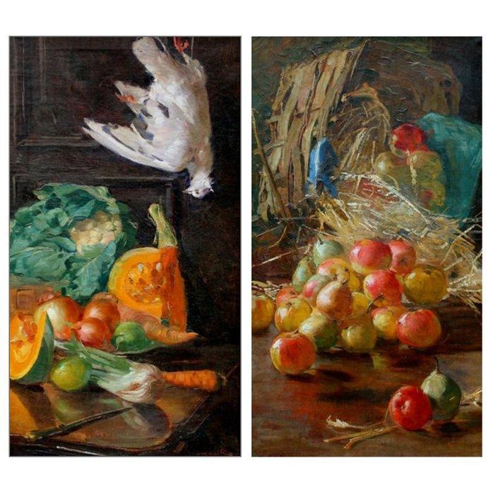 Mario Acerbi (1887- Pavia -1982) - A pair of kitchen still, Antiek en Kunst, Kunst | Schilderijen | Klassiek