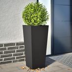 vidaXL Plantenbakken 2 st 35x35x75 cm staal zwart, Verzenden, Nieuw, Metaal