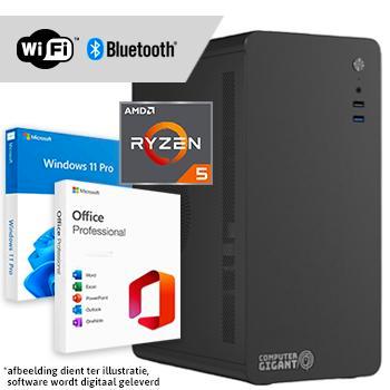 Ryzen 5 compleet - WiFi + BT + Windows + Office 2024 (Word,, Computers en Software, Desktop Pc's