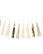 HEMA Slinger met kwastjes wit goud 3m, Verzenden, Nieuw