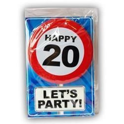 Happy Age Kaart Button - 20 Jaar, Kleding | Dames, Carnavalskleding en Feestkleding, Nieuw, Ophalen of Verzenden