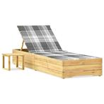 vidaXL Ligbed met tafeltje en kussen geïmpregneerd, Tuin en Terras, Ligbedden, Verzenden, Nieuw