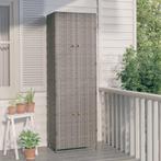 vidaXL Tuinkast 59x40x180 cm poly rattan grijs, Verzenden, Nieuw