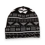 Afrikaanse Print Wintermuts / Beanie - Zwart Wit Bogolan, Hobby en Vrije tijd, Stoffen en Lappen, Ophalen of Verzenden, Nieuw