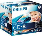 Philips CD-R 700 MB Inkjet Printable jewel case 10 stuks, Computers en Software, Beschrijfbare discs, Verzenden, Nieuw
