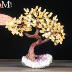 Citrien edelsteen Boom des Levens op natuurlijke amethist