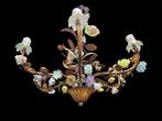Kroonluchter - Vintage met bloemen in majolica keramiek in