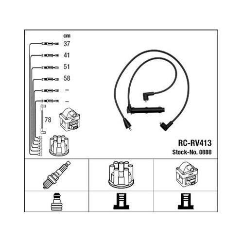 Ngk Rc-Rv413 Bougiekabelset Ignition Cables Rover, Computers en Software, Laptop-opladers, Verzenden