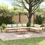vidaXL Tuinbankset 5 pcs Bruin en Crème 2-zits Small Massief, Verzenden, Nieuw