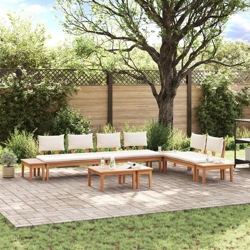 vidaXL Tuinbankset 5 pcs Bruin en Crème 2-zits Small Massief, Tuin en Terras, Tuinsets en Loungesets, Nieuw, Verzenden
