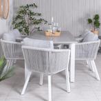 Tuinstoelen set van 2 lichtgrijs | Aluminium, Tuin en Terras, Verzenden, Nieuw, Overige materialen