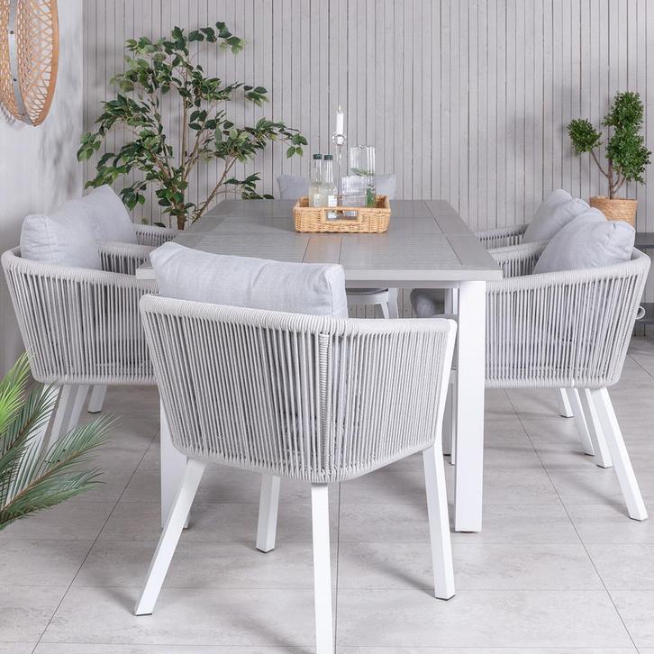 Tuinstoelen set van 2 lichtgrijs | Aluminium, Tuin en Terras, Tuinstoelen, Nieuw, Overige materialen, Verzenden