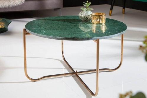 Ronde salontafel NOBLE 65cm groen marmer afneembaar, Huis en Inrichting, Tafels | Salontafels, Ophalen of Verzenden