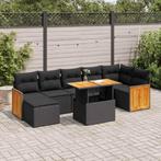 vidaXL 7-delige Loungeset met kussens poly rattan acacia, Verzenden, Nieuw, Loungeset