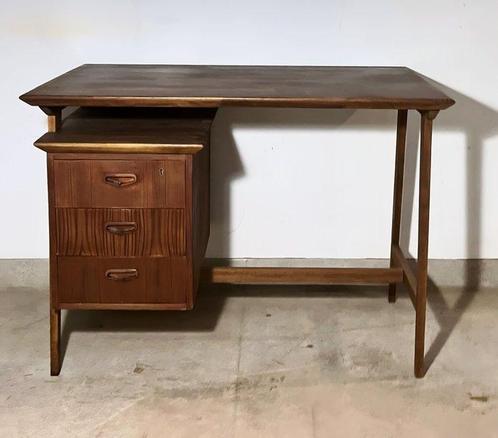 Wandtafel - Teak, iroko - Teak en iroko bureau met originele, Antiek en Kunst, Curiosa en Brocante