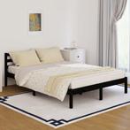 810434  Bed Frame Solid Wood Pine 140x200 cm Black