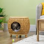 TRUUSK Kattenhol Rattan 2-in-1 Kattenmand - Met Kussen - Gem, Dieren en Toebehoren
