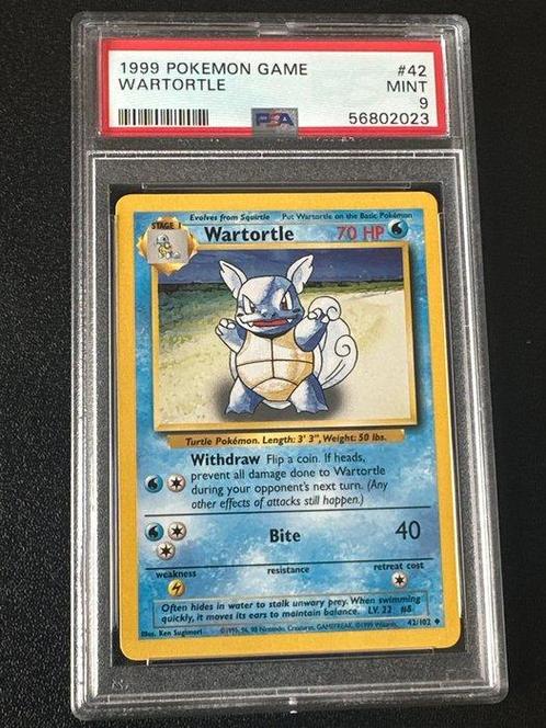Pokémon - 1 Graded card - Wartortle base set 1999 - PSA 9, Hobby en Vrije tijd, Verzamelkaartspellen | Pokémon