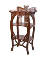 Art Nouveau houten etagère - Bijzettafel - Hout - Sierlijke