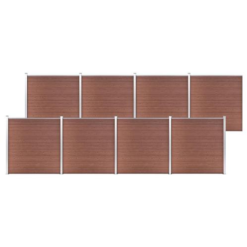 vidaXL Schutting 1391x186 cm HKC bruin, Tuin en Terras, Schuttingen, Nieuw, Kunststof, 1 tot 2 meter, Verzenden