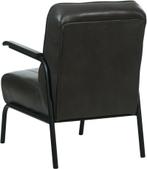 Leren fauteuil - hoge rug - Granada Graphite, Nieuw, Ophalen of Verzenden, 50 tot 75 cm, Leer