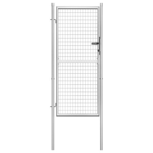 vidaXL Poort 105x225 cm gegalvaniseerd staal zilverkleurig, Tuin en Terras, Tuinpoorten, Nieuw, Verzenden