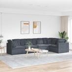 vidaXL Modulaire bank met kussens fluweel donkergrijs, Huis en Inrichting, Verzenden, Nieuw, Stof