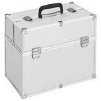 vidaXL Make-up koffer 38x23x34 cm aluminium zilverkleurig, Verzenden, Nieuw