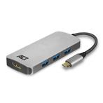 ACT USB-C naar HDMI 4K 30Hz, 4x USB-A en USB-C PD, Audio, Tv en Foto, Audiokabels en Televisiekabels, Nieuw, Ophalen of Verzenden