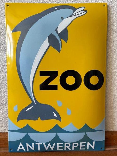 ZOO / DIERENTUIN - ANTWERPEN - Reclamebord - XL Reclamebord, Antiek en Kunst, Antiek | Wandborden en Tegels