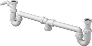 Mcalpine duplosifon 2x 6/4 x 40 mm + wasmachineaansluiting, Doe-het-zelf en Verbouw, Buizen en Afvoer, Ophalen of Verzenden