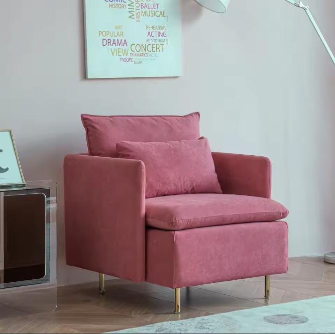 Nieuw: Roze stoel woonkamer – Modern Design met Kussens, Huis en Inrichting, Stoelen, Nieuw, Hout, Metaal, Stof, Verzenden