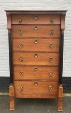Antiek Hollands eiken empire ladenkast, 92 cm breed, Ophalen of Verzenden