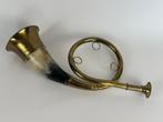 Decorative Hunting Horn – Natural Horn with Metal Mounts - -