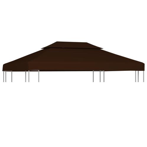 vidaXL Prieeldak 2-laags 310 g/m² 4x3 m bruin, Tuin en Terras, Partytenten, Nieuw, Verzenden