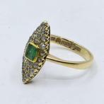 Ring - 18 karaat Geel goud - 1.16ct. tw. Smaragd - Diamant, Nieuw