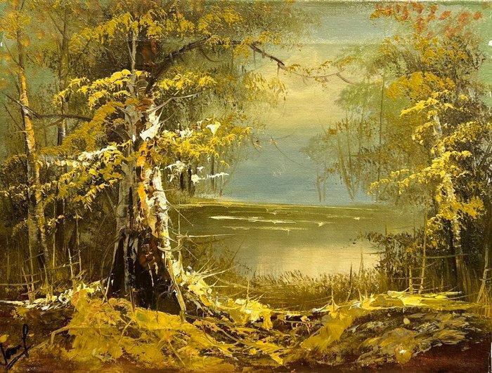 Europese school (XX) - Stillness Between the Trees, Antiek en Kunst, Kunst | Schilderijen | Klassiek