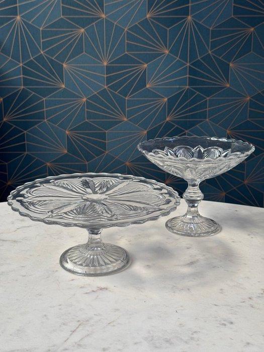 VERRERIES DE BEIGNEE - SA des PAVILLONS - Taartstandaard (2), Antiek en Kunst, Kunst | Designobjecten